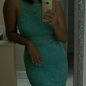 Tiffanys inspired lace form fitting dress